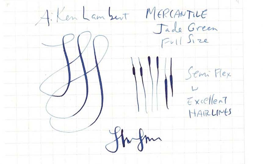 Aikin Lambert Mercantile - Jade Green, Flexible Fine 14k Nib